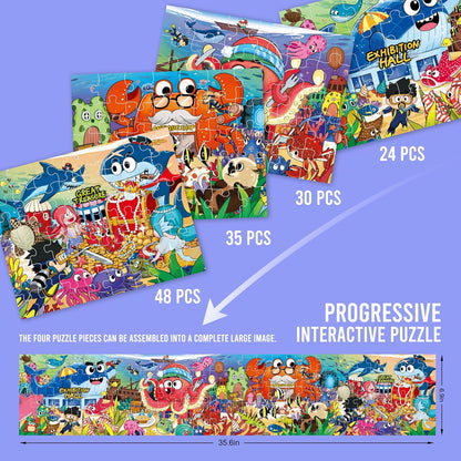Puzzles for Kids Ages 3-8 Year Old,35pcs Jigsaw Puzzles for Toddlers & Children Ages 4-6，Educational Floor Puzzles with Storage Box for Gifts（Fire Engine）