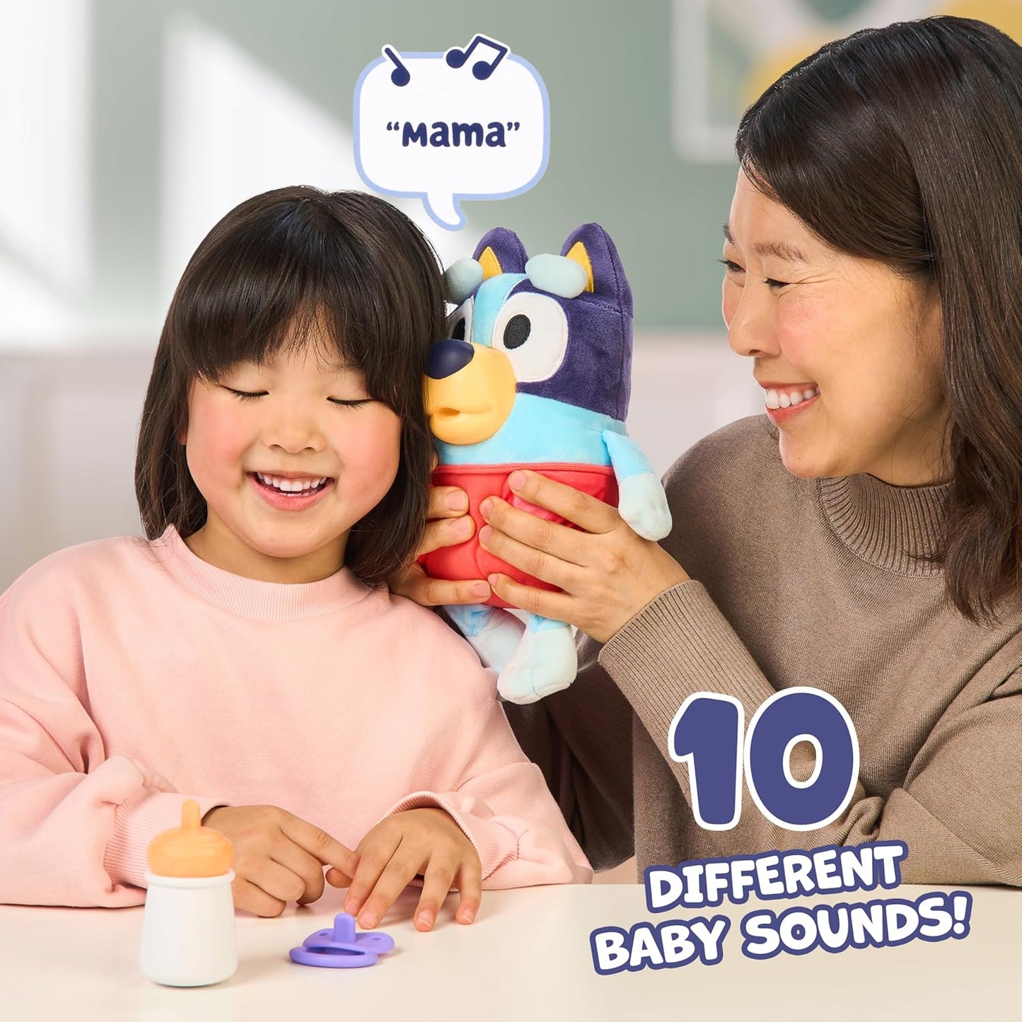 Dress & Play Baby Bluey Plush, Button, Zip, Buckle and Tie, Learn to Dress Dolls for Toddlers Ages 3+, Fine Motor Skills Buckle Toys
