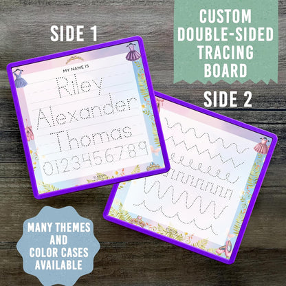 Kid's Name Tracing Board | Dry Erase Letter Tracing | Reusable Writing Practice Board | Personalized | Ballet Theme