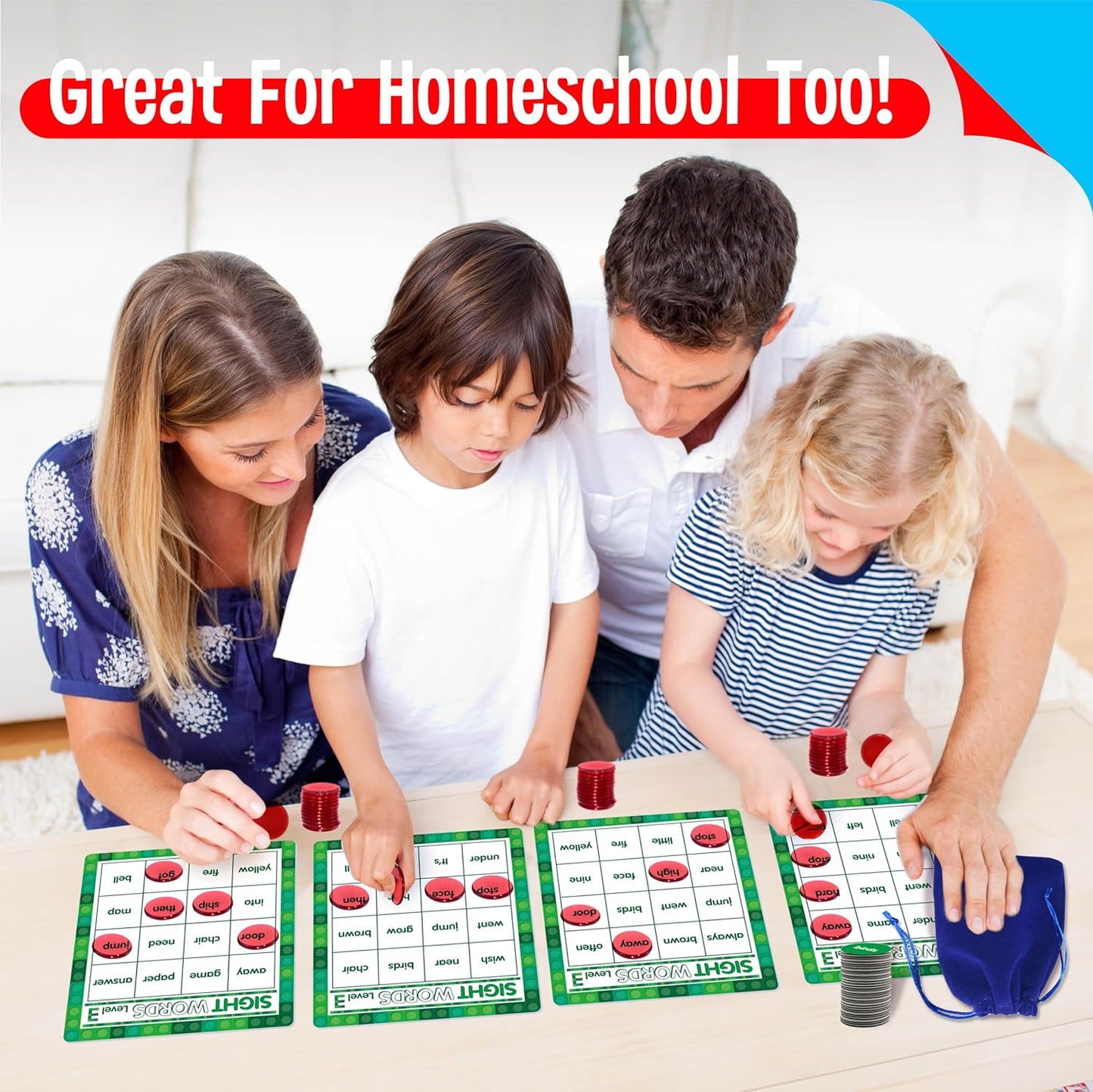 SpriteGru Multiplication & Division Bingo Game, 480 Math Problems, 2 Educational Math Board Game for Kindergarten and Preschool Kids 4-8, Perfect for Classroom & At Home (Up to 25 Players)