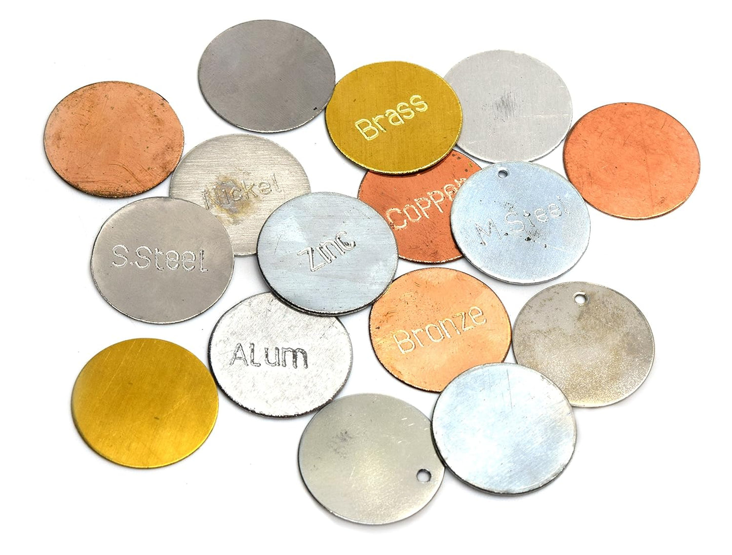 EISCO Set of Metal Discs (Set of 16), Metal Identification Kit, Magnetic and Non-Magnetic, Educational