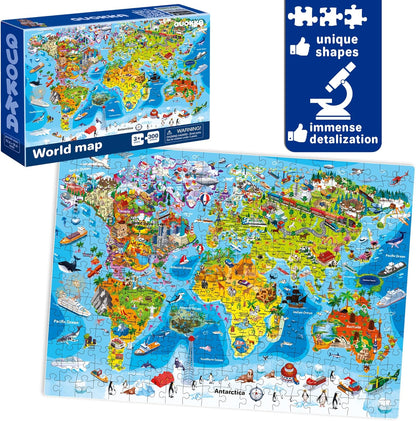 QUOKKA 3X Set Learning Board Games for Kids 8-12 - Educational Trivia Cards Ages 6-8 - Travel United States - World Map - Explore Outer Space - Gift for Children and Teens 4-8 - Jigsaw Puzzles