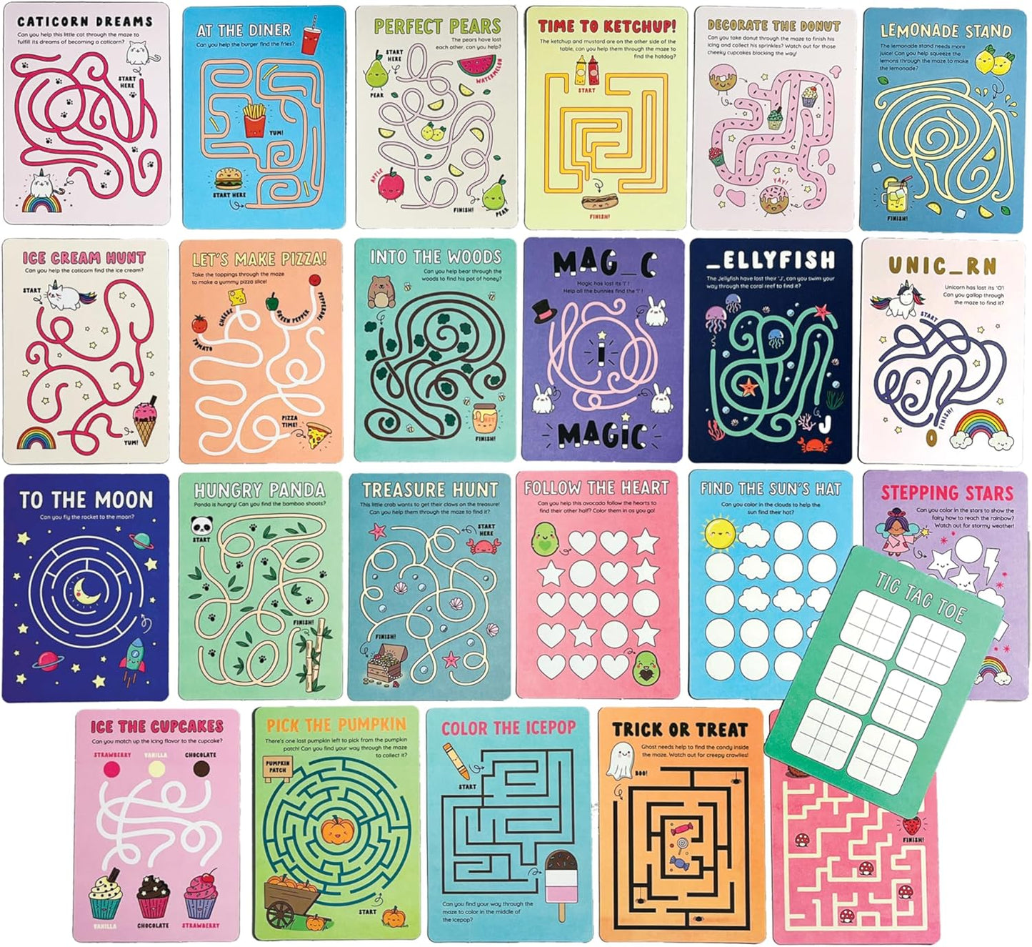 OOLY Connect the Dots Activity Cards for Kids - 24 Connect the Dots Cards with Bonus Tic Tac Toe, Screen-Free Travel Activity, Ages 4+