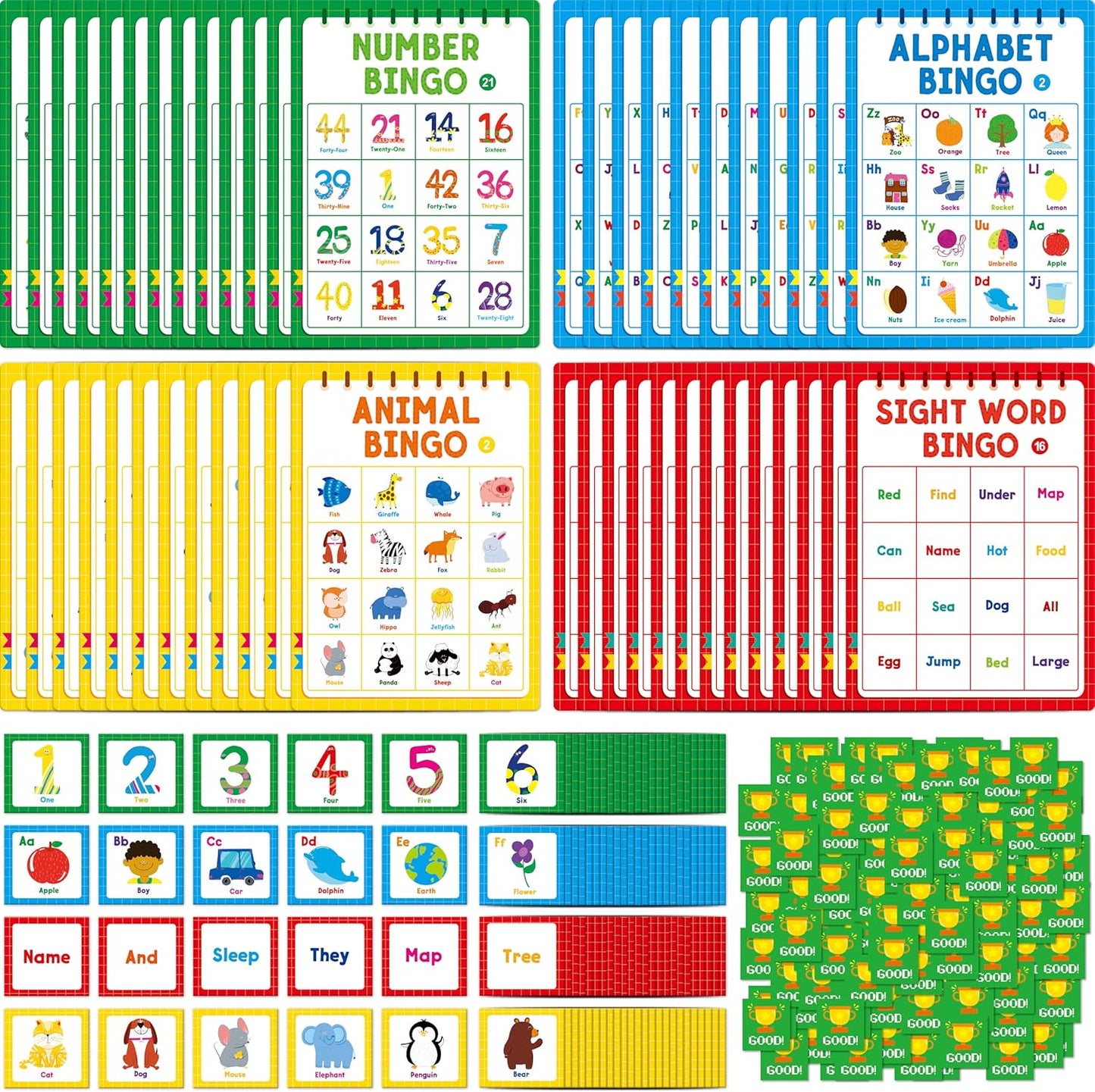Sight Word Bingo Game, 144 Sight Words Learn to Read Level 1 & Level 2 Bingo Board Game Dolch's & Fry's Words Lists for Kindergarten and Preschool, Grade 1st, 2nd, Kids 4-8 (Up to 25 Players)