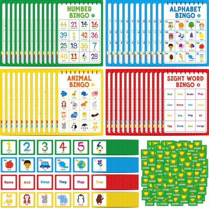 Sight Word Bingo Game, 144 Sight Words Learn to Read Level 1 & Level 2 Bingo Board Game Dolch's & Fry's Words Lists for Kindergarten and Preschool, Grade 1st, 2nd, Kids 4-8 (Up to 25 Players)