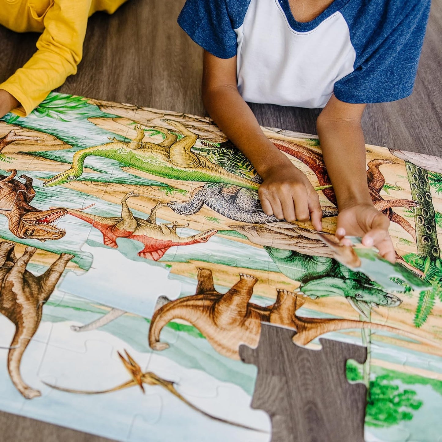 Melissa & Doug Dinosaurs Floor Puzzle - 48 Pieces (2 Feet x 3 Feet Assembled) - FSC Certified