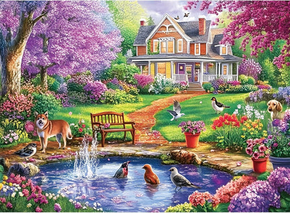300 Piece Puzzles for Adults,Spring Jigsaw Puzzle for Kids Seniors,Puzzle with Letters on Back,Interlock Perfectly No Dust,Interlock Perfectly No Dust,Challenging Family Activity Game Gifts,20.5*15In