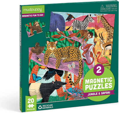Mudpuppy Depth of The Seas - Tri Fold Magnetic Puzzles Featuring Two 20 Piece Ocean Themed Artwork