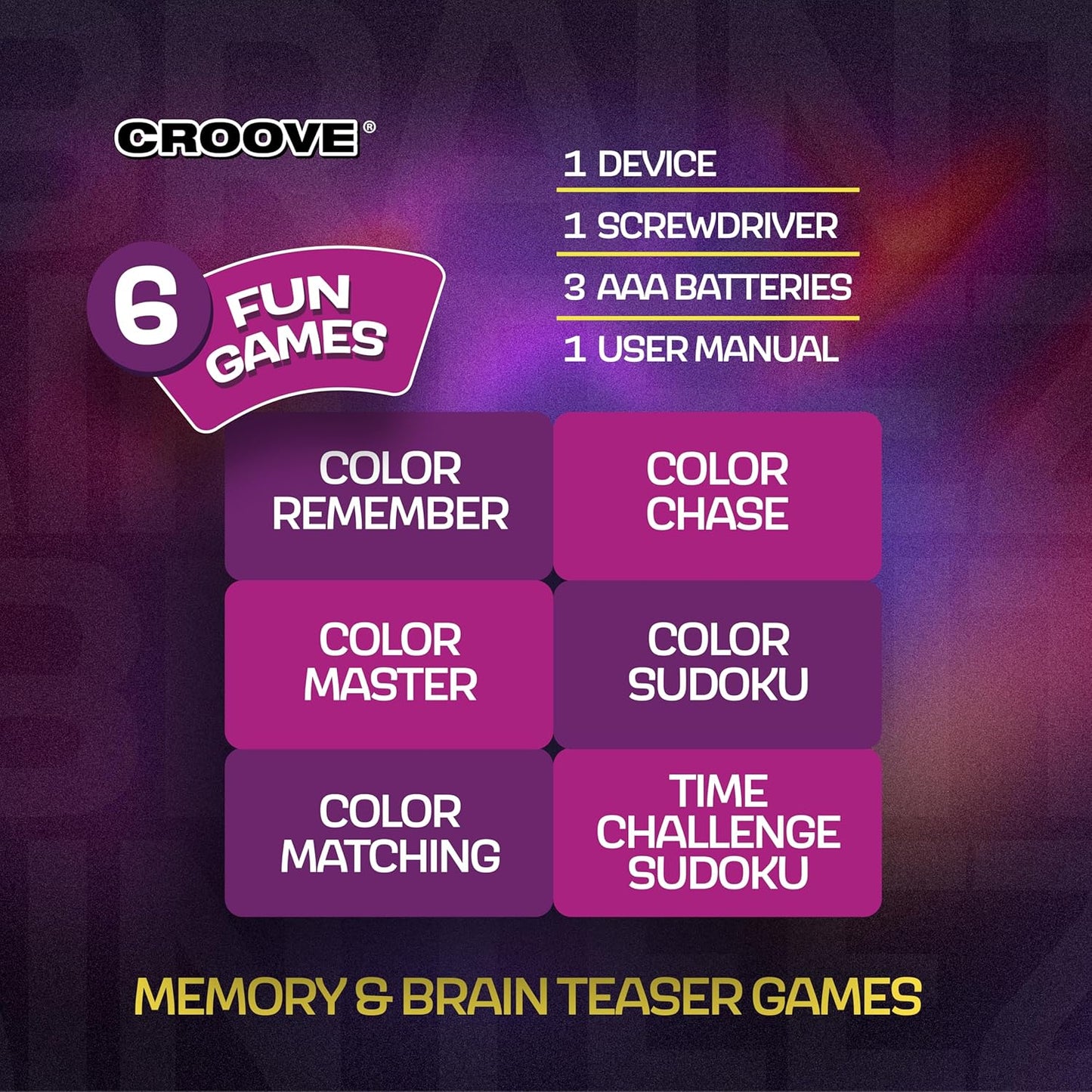 Croove Brain Teasers & Memory Game, 6 Fun Games for Kids, Easter Basket Stuffers, Cool Stocking Stuffers Toys, Best Activities for Boy, Gift Ideas for Boys & Girls Ages 6-8 9 10 11+ Year Old