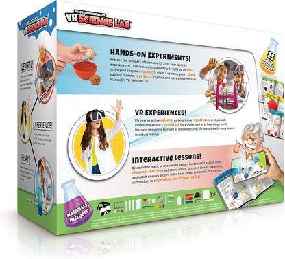 Professor Maxwell's VR Science Lab - Virtual Reality Kids Science Kit, Book and Interactive STEM Learning Activity Set (Full Version - Includes Goggles) - for Ages 8 and Up