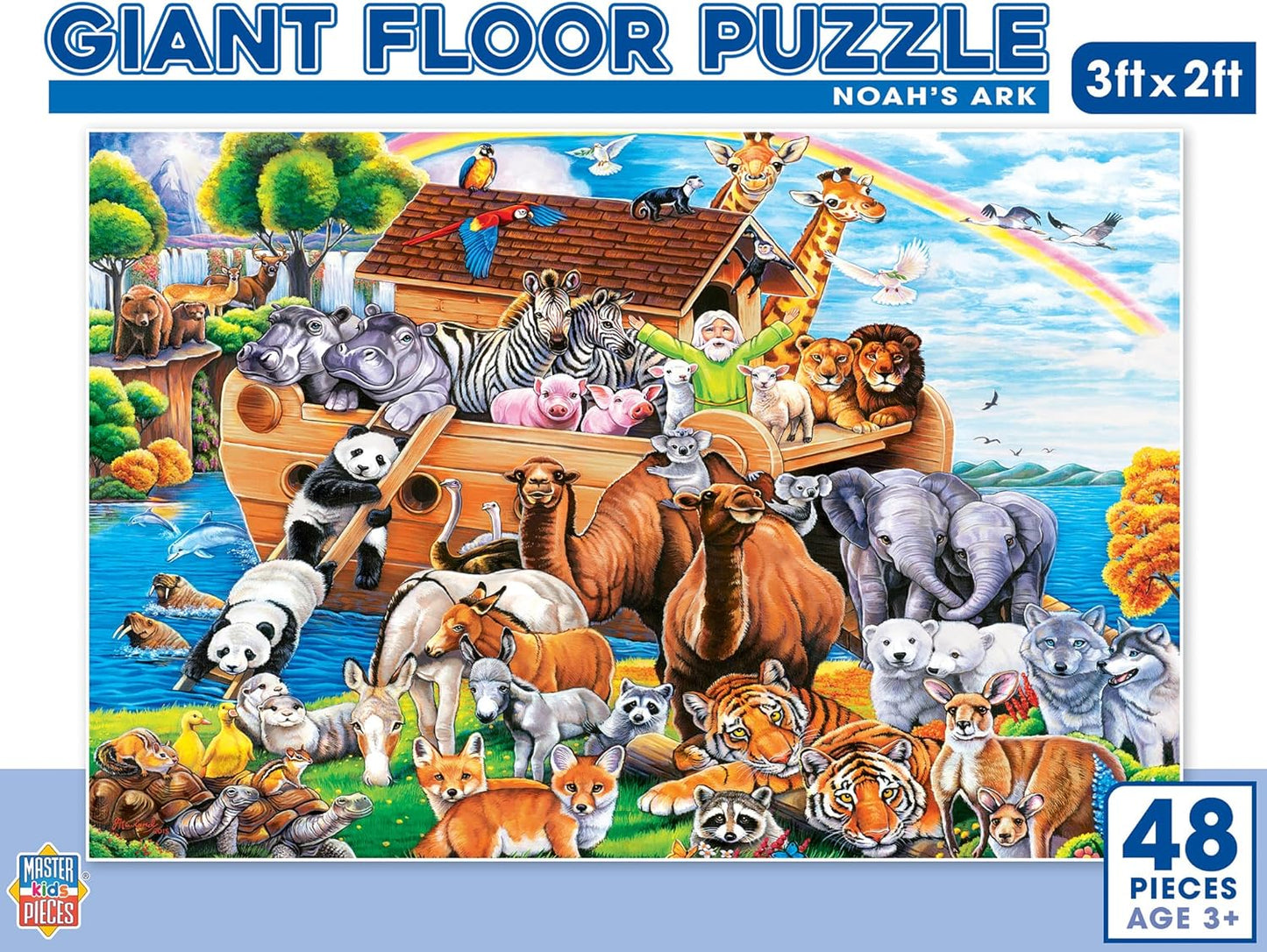 MasterPieces Floor Puzzle - Jumbo Size 80 Piece Jigsaw Puzzle for Kids - USA Map Shaped Puzzle - 3ftx2ft