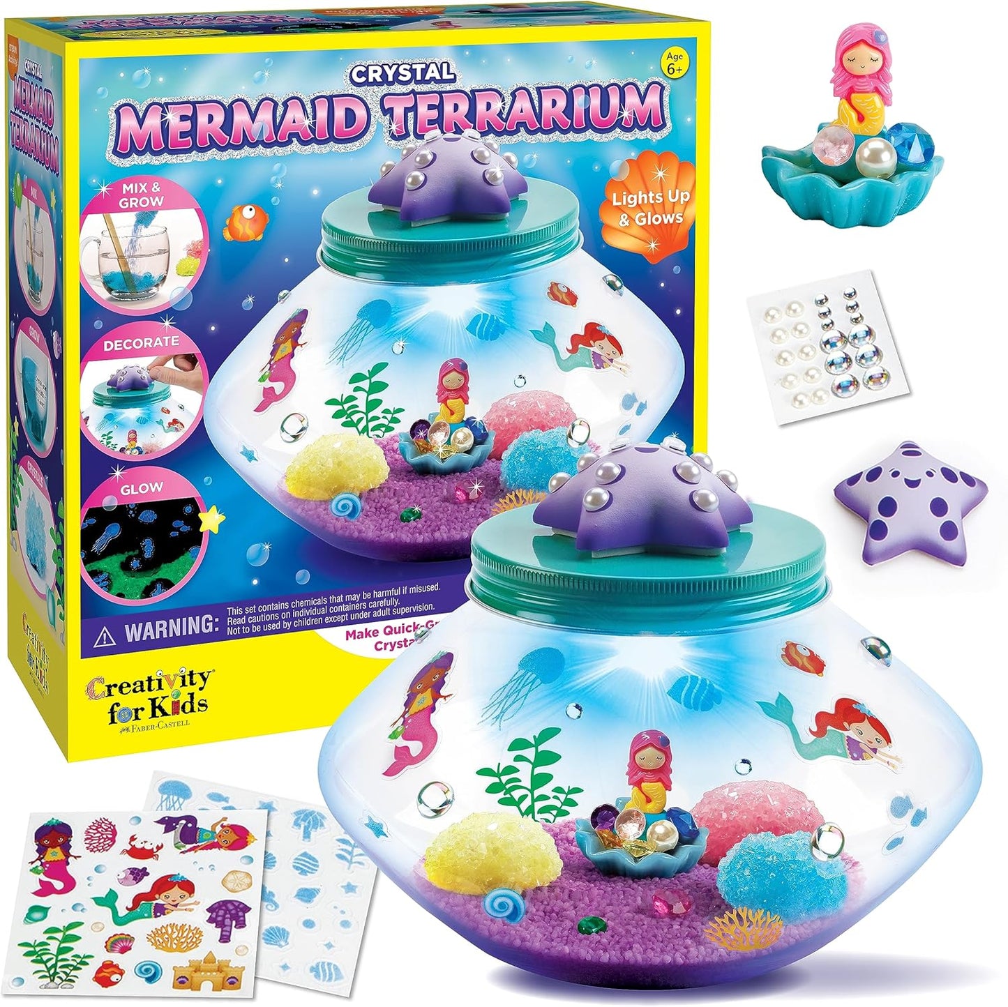 Creativity for Kids Crystal Space Terrarium Kit - Crystal Growing Kit for Kids - DIY STEM Science Kit for Boys and Girls (Ages 6+)