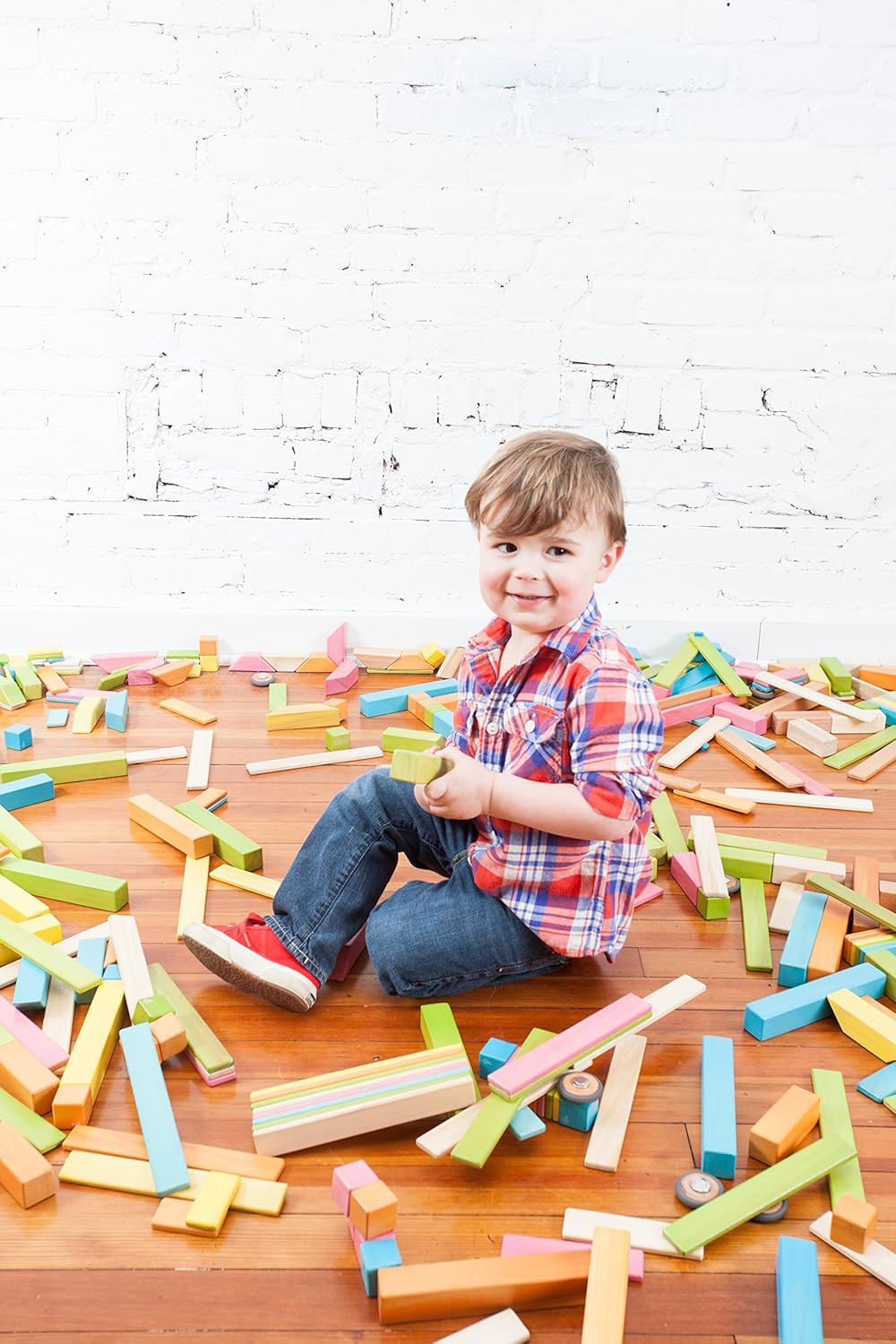 14 Piece Tegu Magnetic Wooden Block Set, Blues