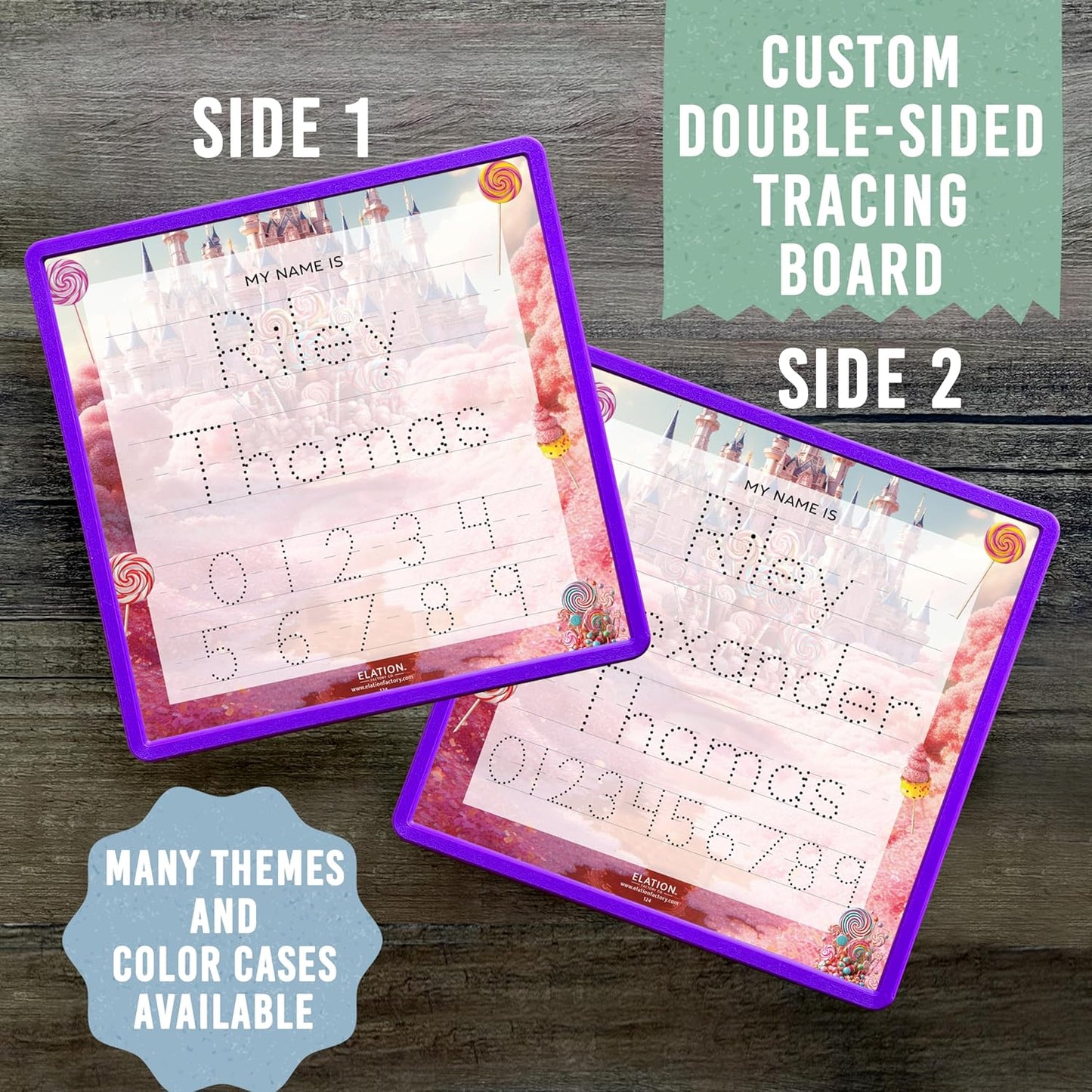Kid's Name Tracing Board | Dry Erase Letter Tracing | Reusable Name Board | Alphabet Letters | Personalized | Candy Theme