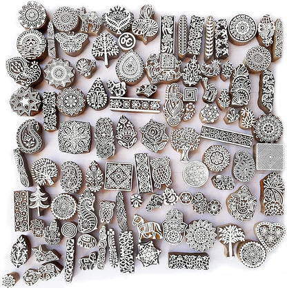 Royal Kraft Assorted Wooden Block Printing Stamps (Set of 10) Bulk01_10