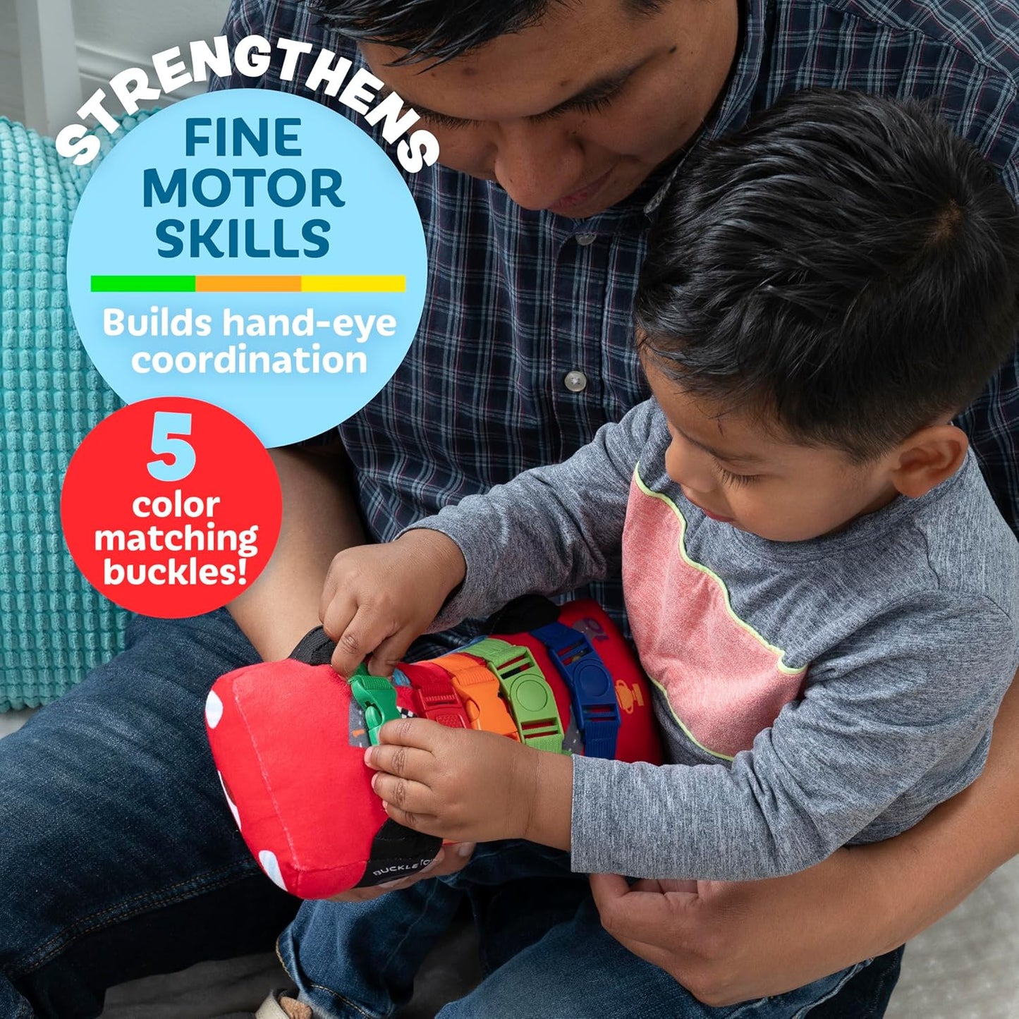 Buckle Toys - Bullet Racecar - Develop Fine Motor Skills - Sensory Learning Activity Toys - Toddler Plane Travel Essential