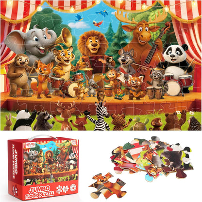 BenBen Floor Puzzles for Kids, 48 Piece 2 x 3 feet Forest Animals Puzzles for Kids Ages 4-6, Large Jigsaw Puzzles for Toddlers, Gift for Boys Girls