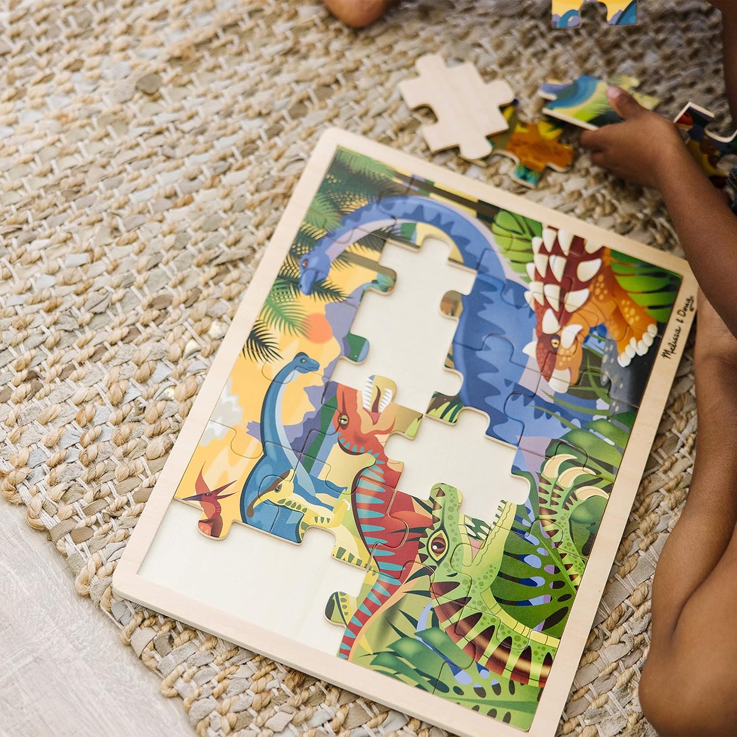 Melissa & Doug Under The Sea Ocean Animals Wooden Jigsaw Puzzle with Storage Tray (24 pcs)