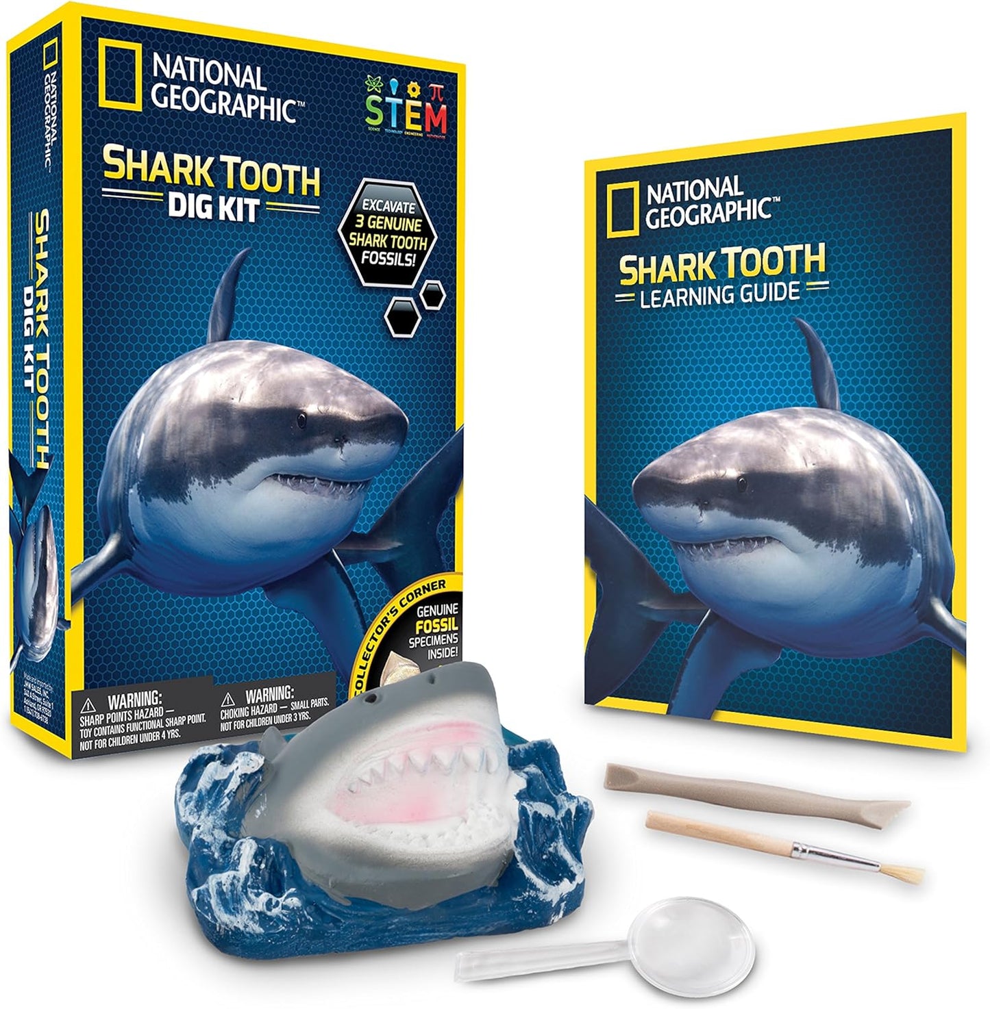 National Geographic Dinosaur Dig Kit - Fascinating Excavation Kits for Kids with Replica T-Rex Tooth and Genuine Dino Poop Fossil | STEM Educational Science Kits Gifts for 8+ Year Old Boys and Girls