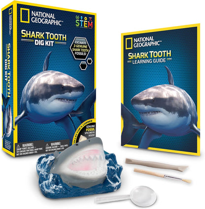 National Geographic Dinosaur Dig Kit - Fascinating Excavation Kits for Kids with Replica T-Rex Tooth and Genuine Dino Poop Fossil | STEM Educational Science Kits Gifts for 8+ Year Old Boys and Girls