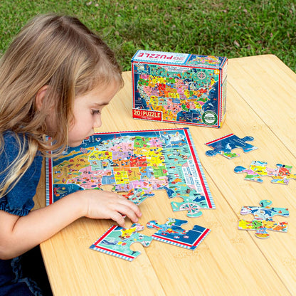eeBoo 20 Piece Giant Floor Puzzle - Learn The Alphabet Children's Puzzle Letters & Object Themed, Large Pieces for Small Hands to Develop Motor Skills