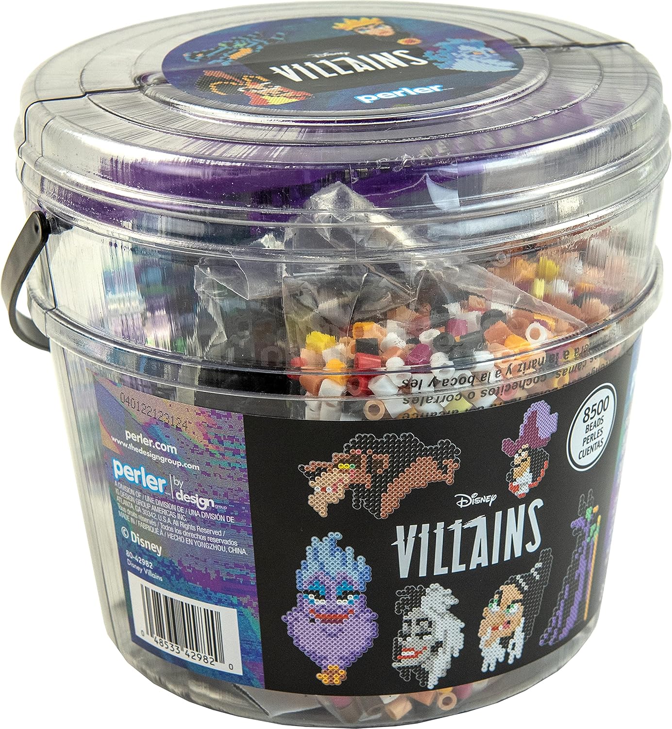 Perler Disney Villain Kid's Craft Bucket, Pattern Sizes Vary, Multicolor 8505
