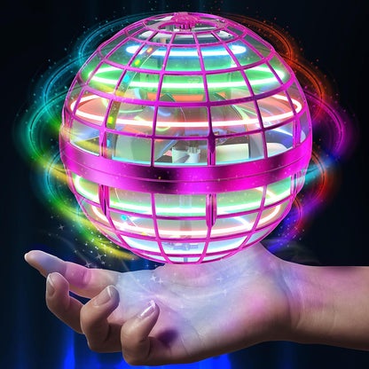 AMERFIST Flying Orb Ball Toy,Cosmic Globe Boomerang Hover Ball Galactic Fidget Spinner, Hand Drone Orbit, Cool Toys Gift for 6 7 8 9 10+ Year Old Boys Girls Teens Outdoor Toys(Pink)