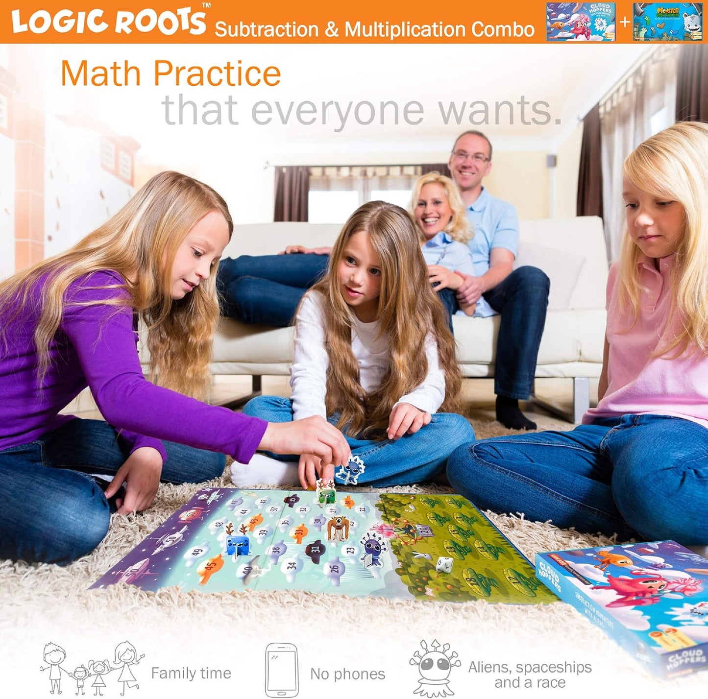 Monster Sock Factory Multiplication and Division Game - Fun Math Board Game for 6-10 Year Olds, Easy to Play STEM Toy for Kids at Home, Learning Gift for Girls & Boys, Grade 1 and Up