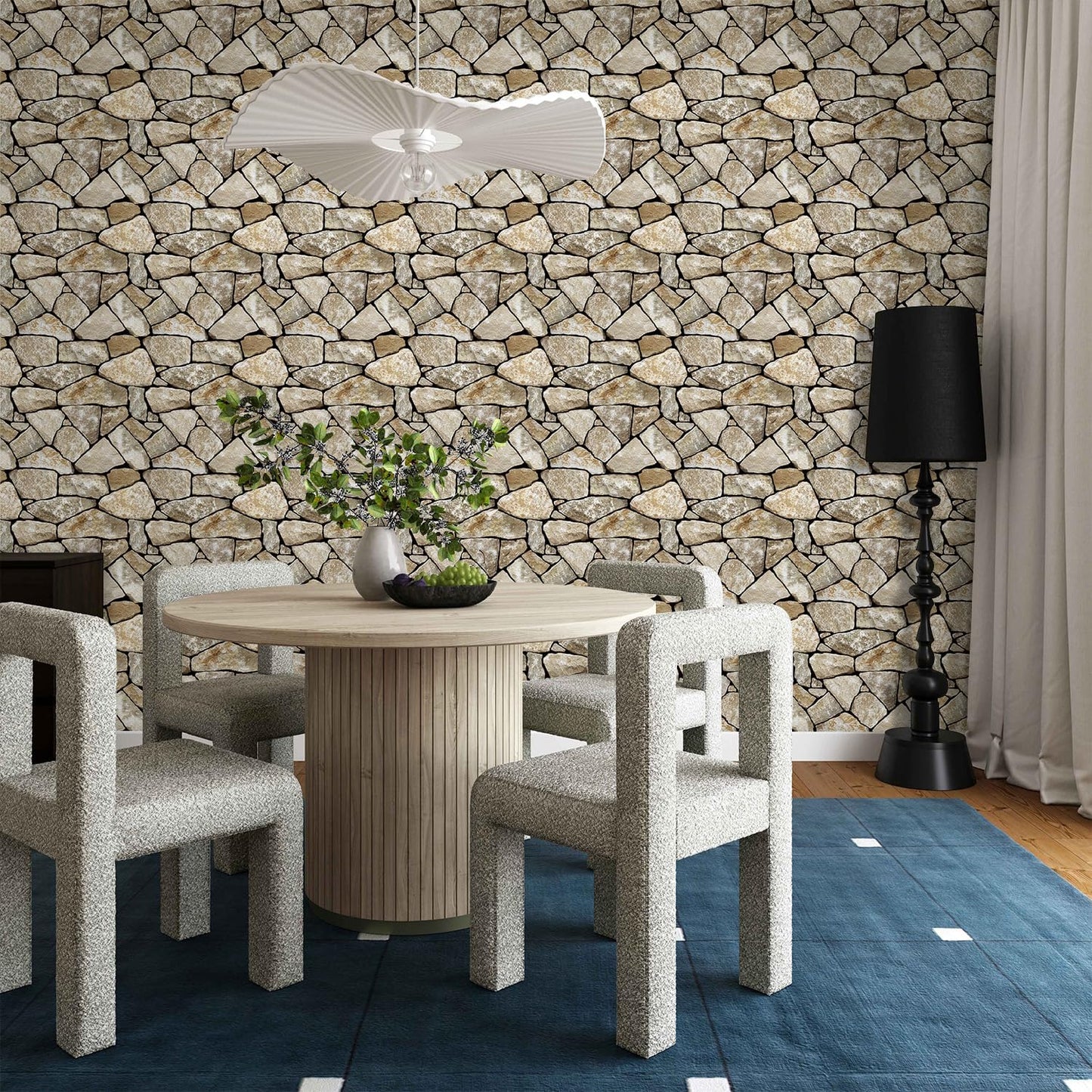 COMSTICKC 3D Faux Gray Stone Wall Sticker Peel and Stick Wall Panels,10 Pcs of 12"X12",Ultra-Light Thin PVC Decorative Tiles Rocks Stone Backsplash Interior Decor,Paintable