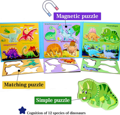 Magnetic Puzzles for Kids Ages 1-3, Travel Toddler Puzzles Ages 2-4 Year, Excavator Refrigerator Magnet for Kids Learning Gift for Road Trip