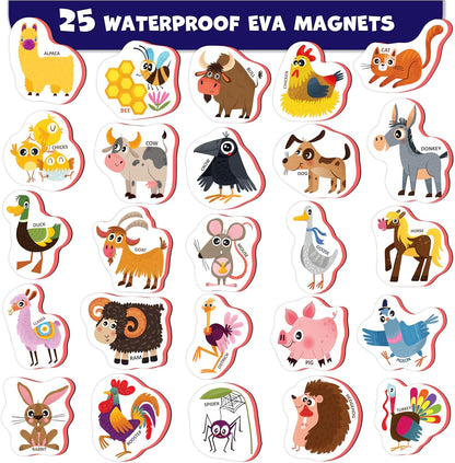 Little World Large Set of Safe and Durable Fridge Magnets for Toddlers 1-3 | Foam Refrigerator Magnets for Kids with Gift Box | Waterproof, Non-Toxic Cars & Vehicles Magnets for Children and Babies 1+
