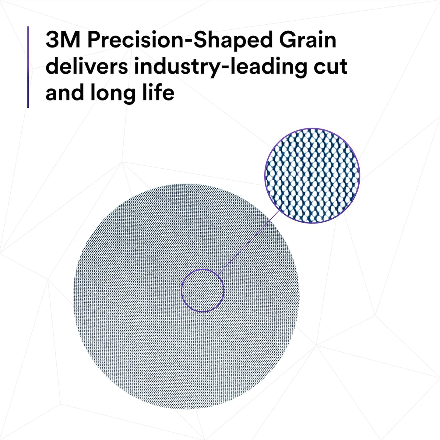 3M Xtract Net Disc 310W, 320+, 8 in, Die 800L, Pack of 50 Hook and Loop Sanding Discs, Virtually Dust-Free, Value Option for Metal, Wood, Composites, Stock Removal, and Fine Finishing