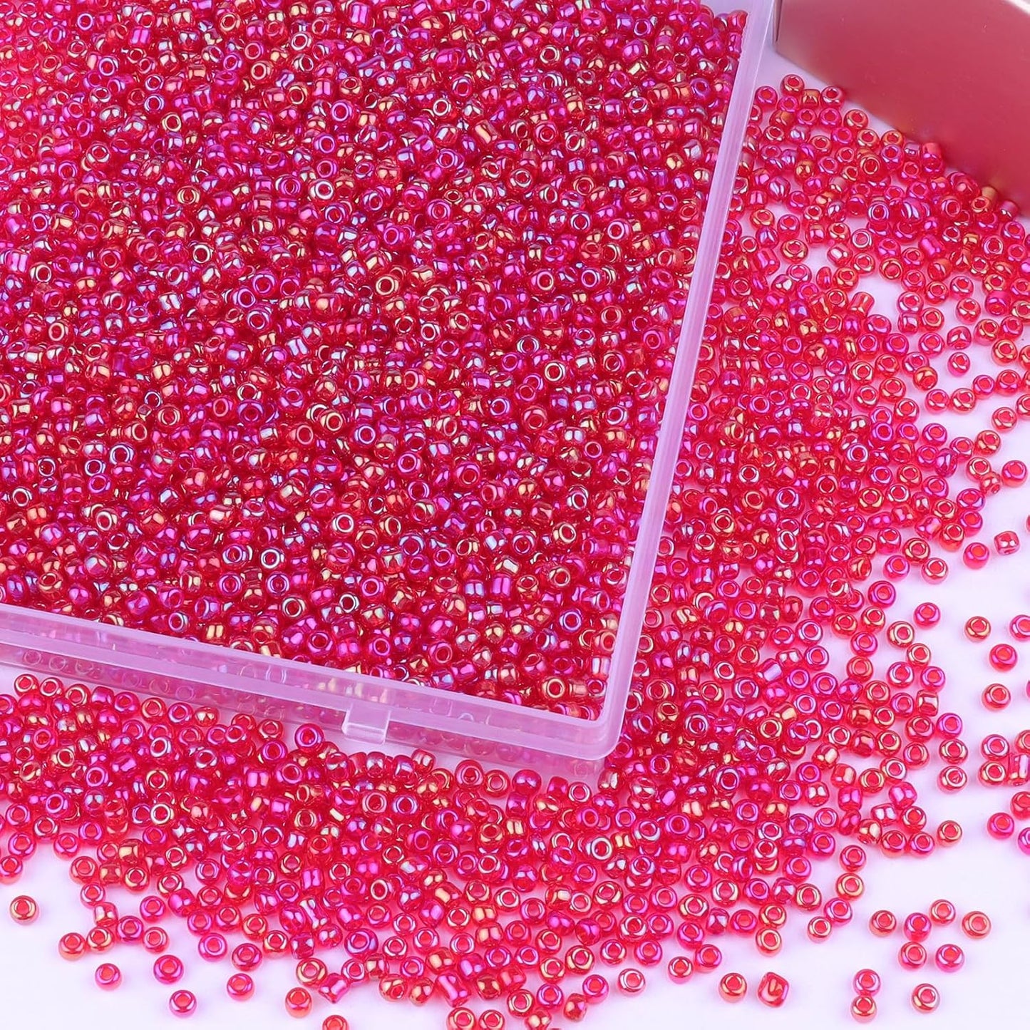 10100 Pcs Size 11/0 Glass Seed Beads, 2 mm Dark Green Small Mini Spacer Loose Pony Beads for Jewelry Making and DIY Crafts - Colors B