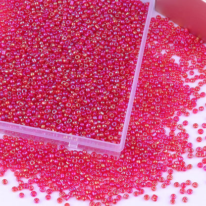 10100 Pcs Size 11/0 Glass Seed Beads, 2 mm Dark Green Small Mini Spacer Loose Pony Beads for Jewelry Making and DIY Crafts - Colors B