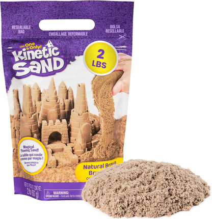 Kinetic Sand, 3.25lbs Beach Play Sand, Amazon Exclusive, Moldable Sensory Toys for Kids, Resealable Bag (Packaging May Vary), for Ages 3 and up