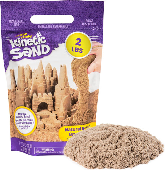 Kinetic Sand, 3.25lbs Beach Play Sand, Amazon Exclusive, Moldable Sensory Toys for Kids, Resealable Bag (Packaging May Vary), for Ages 3 and up