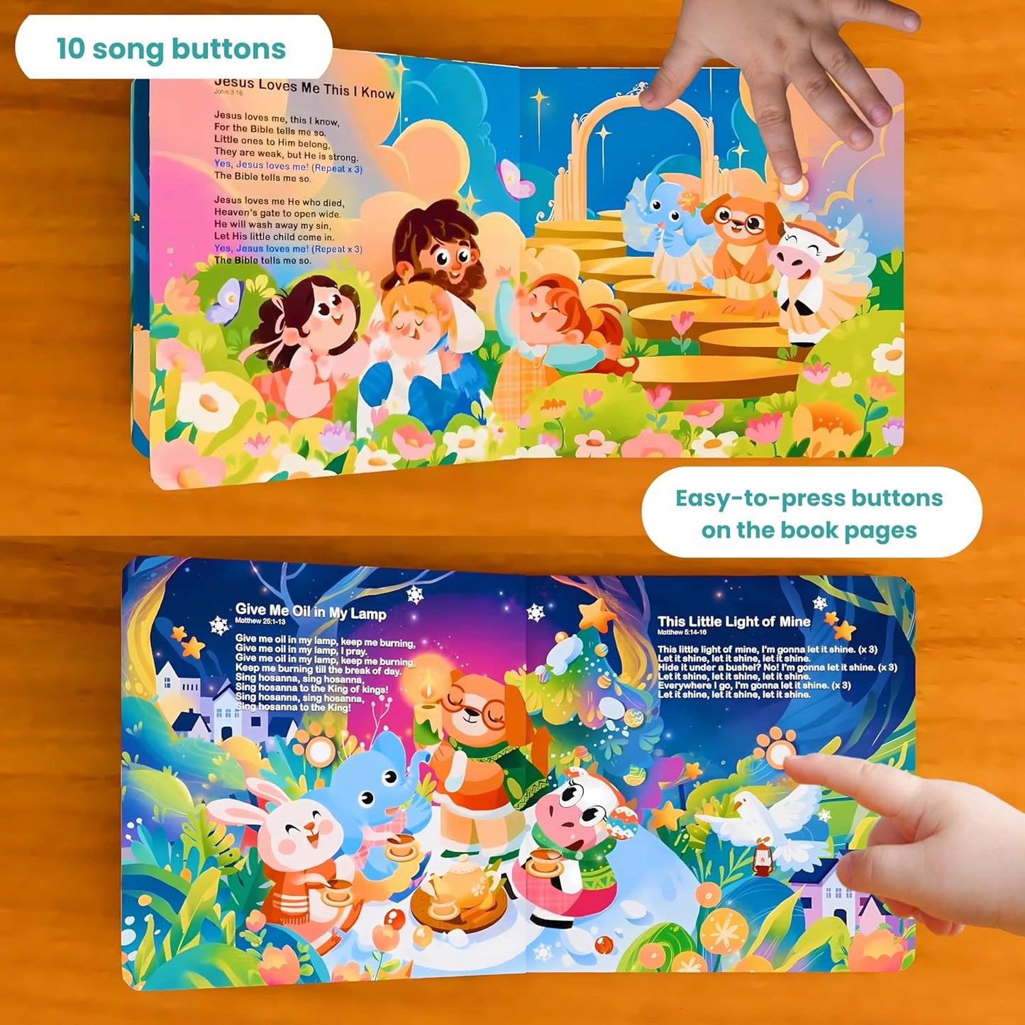 GO GO Bible Story Songs: 10 Toddler Songs, Christian Toys for Toddlers 3-5, Sound Books for Toddlers 1-3