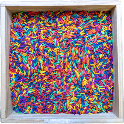 Rainbow Sensory Bin Filler, Rainbow Sensory Filler For Sensory Table, Rainbow Pasta, Sensory Play Kit For Kids, Arts and Crafts For Kids, Sensory Toys (Large Rainbow Pasta (Rigatoni), 4 CUPS)