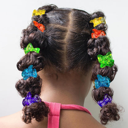 20pc Ponytailers Balls Elastics 18mm Round Opaque Multicolored Twin Beads Bauble Holders Toddler Kids Braiding Styling