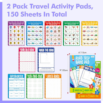 Pen Control & Tracing Activity Pad, 80 Tear-off Sheets Alphabet & Number Handwriting Practice Notepad for Kids, Letters A-Z/Numbers1-20/Patterns Tracing Workbook for Plane, Car Travel, Road Trip