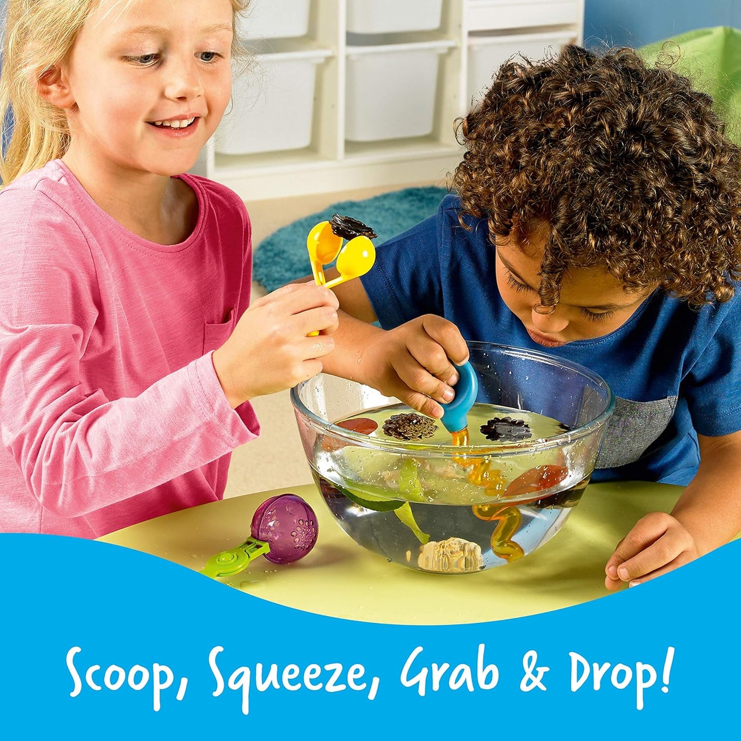 Learning Resources Fine Motor Skill Toys Bundle - Helping Hands Tweezers, Scoops, Droppers and Squeezy Tweezers, Ages 3+, 8 Pieces