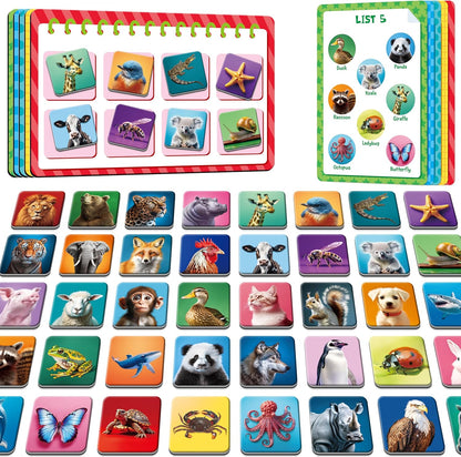 Magnetic Shopping List Game, Funny Spanish Groceries Matching Memory Game, Race to Collect Your Items Educational Toy for Boys & Girls at Home