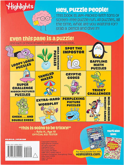 brainPLAY Nearly Impossible Puzzles: Highlights Puzzle Book for Kids with Super Hard Brain Teasers, Logic Games, Hidden Objects and Wordplay for Puzzle Lovers Ages 7 and Up (brainPLAY Puzzle Books)