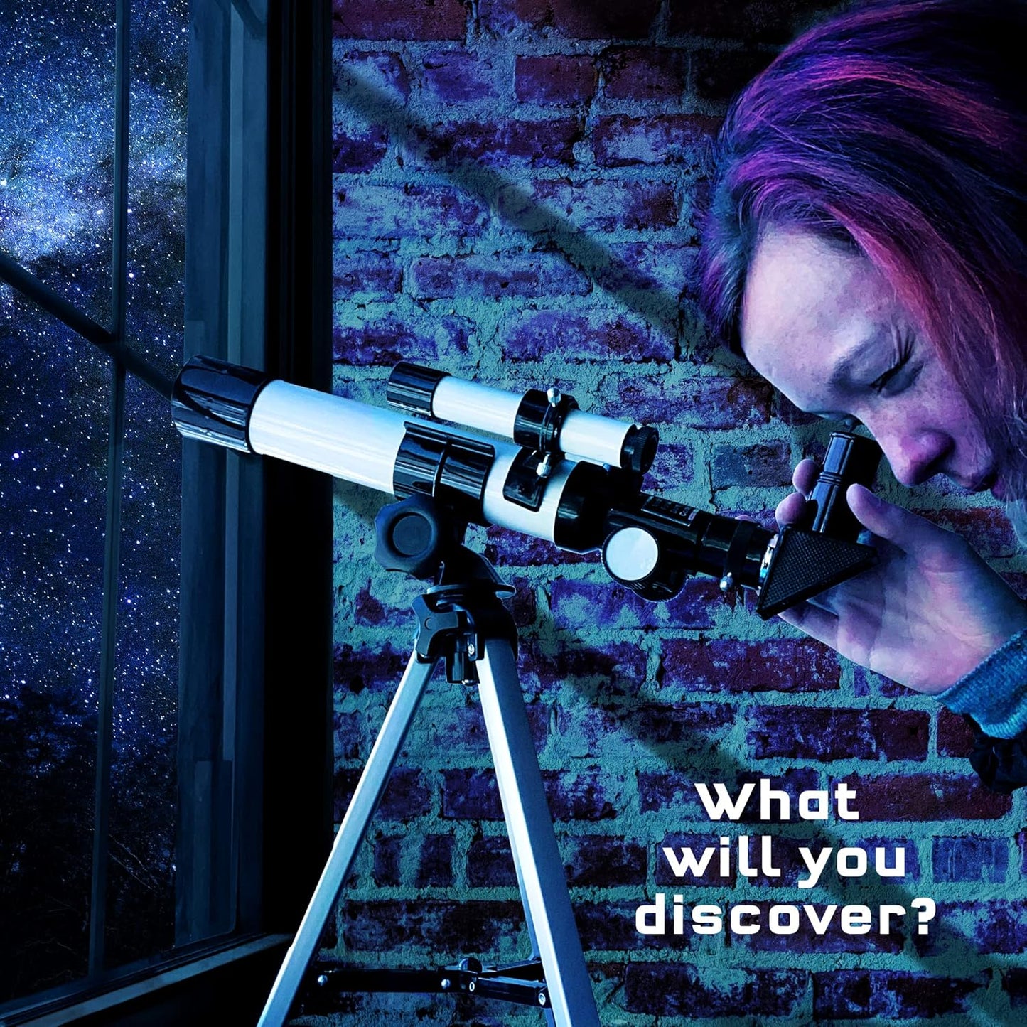 The Thames & Kosmos Telescope Essential STEM Tool | Childrens Refractor Telescope with 100x Magnification & Built-in Compass | Classic Scientific Device for Astronomical & Terrestrial Observations