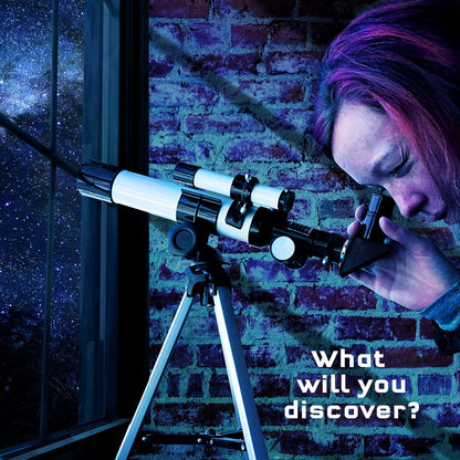 The Thames & Kosmos Telescope Essential STEM Tool | Childrens Refractor Telescope with 100x Magnification & Built-in Compass | Classic Scientific Device for Astronomical & Terrestrial Observations