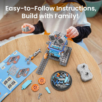 Sillbird Robot Building STEM Kit with Remote Control for Boys Ages 8-14, Technic Coding Gifts for Kids Birthday, Buildable 5in1 Robotics Toy with 596 Pieces