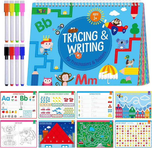 SpriteGru Dry Erase Mazes Game Pad, 30 Mazes Reusable & Erasable Book, Fun Brain Challenge Games Interesting Educational Toy and Learning Tool for Road Trip Airplane Travel