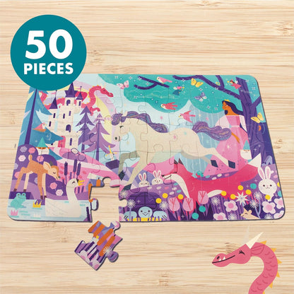 Chuckle & Roar Dinosaur Glow Floor Puzzle 50 Piece Kids Puzzle - Giant 2 x 3 Foot Glow in The Dark Preschool Puzzle - Large Pieces for Ages 4+ - Educational Dinosaur Puzzle for Screen Free Time