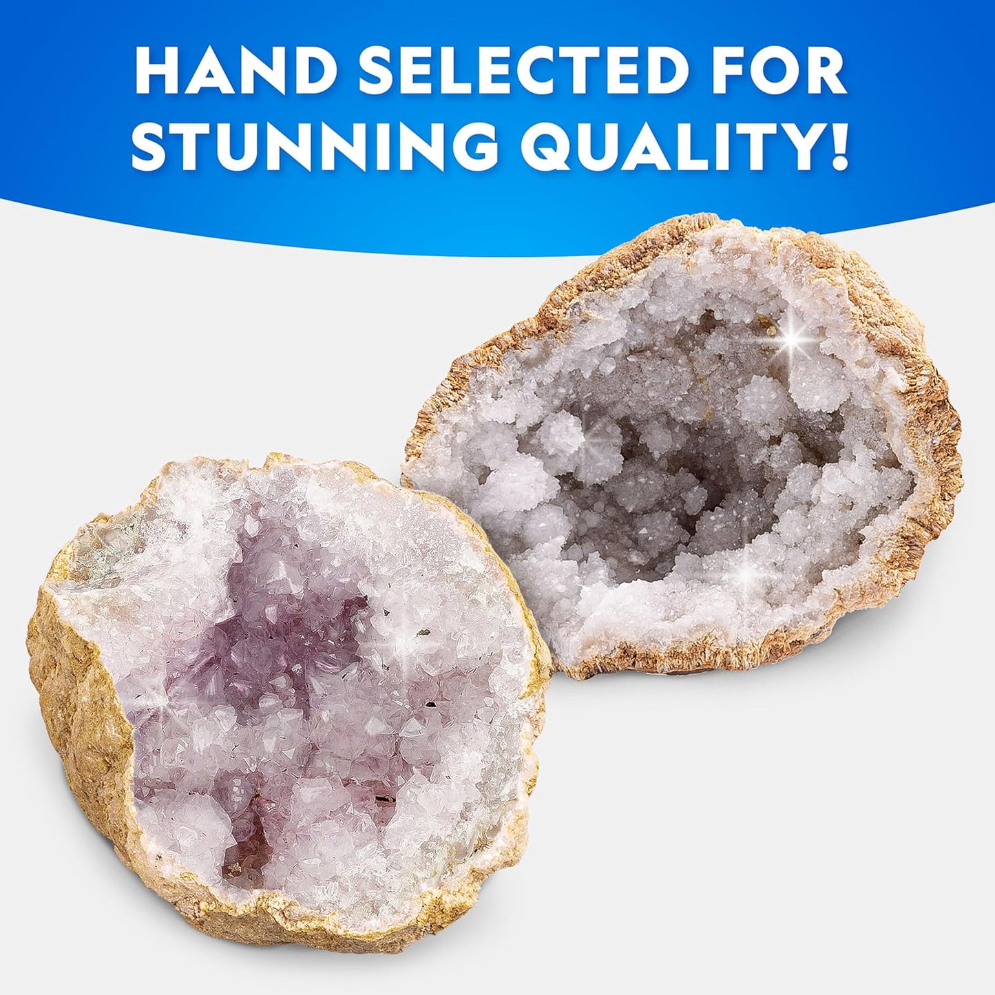 National Geographic Break Open 10 Premium Geodes – Includes Goggles & 2 Display Stands - Great STEM Science Kit, Geology Gift for Kids, Break Your Own Geodes with Crystals