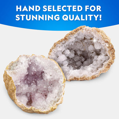 National Geographic Break Open 10 Premium Geodes – Includes Goggles & 2 Display Stands - Great STEM Science Kit, Geology Gift for Kids, Break Your Own Geodes with Crystals